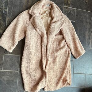 HYFVE Cozy Teddy Jacket in Light Tan